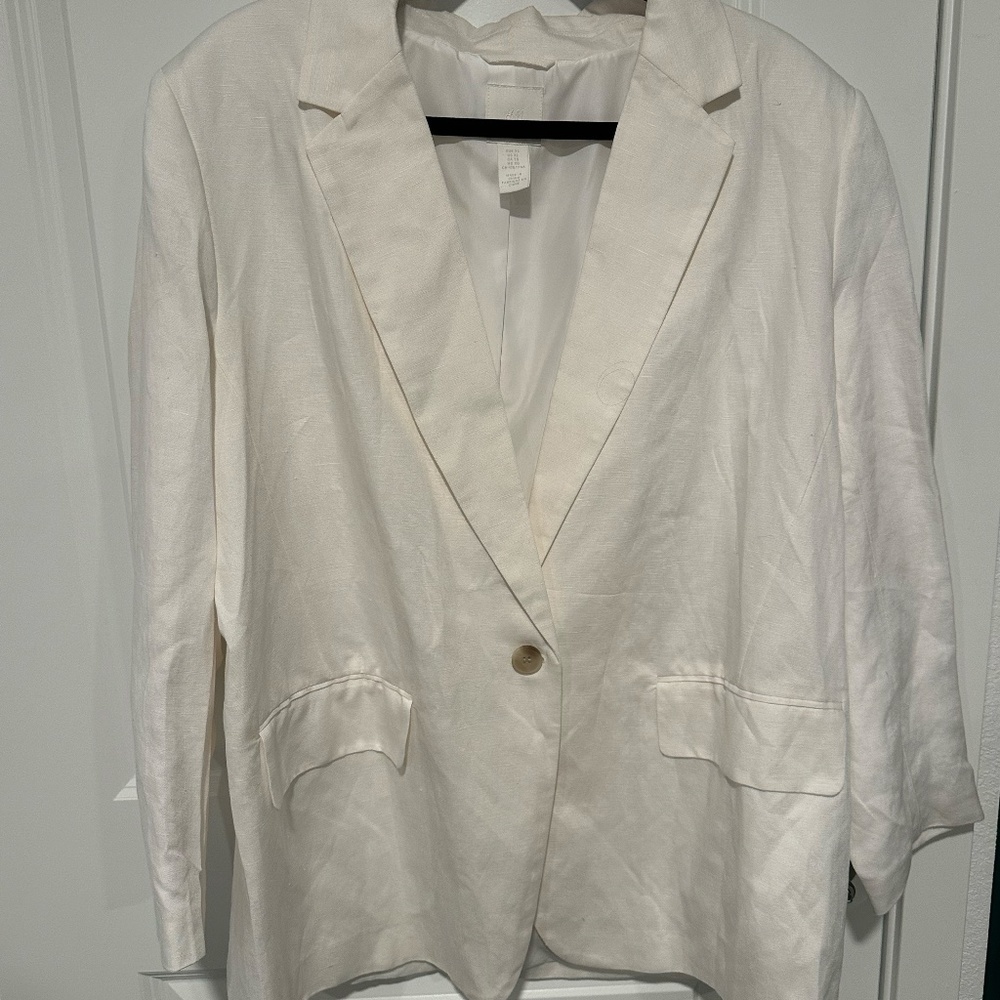 H&M Linen Blazer - XL White - Picture 3 of 5